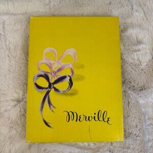 NIB Vintage 50's Merville Nylon Thigh High Stocking Pantyhose In Sycamore Sz 9.5